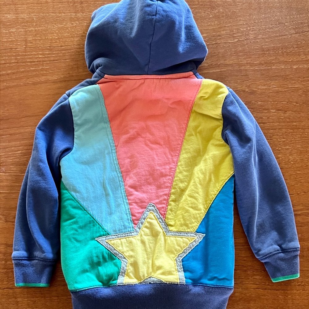 Mini Boden Sherpa hoodie with star applique, SZ 5-6Y